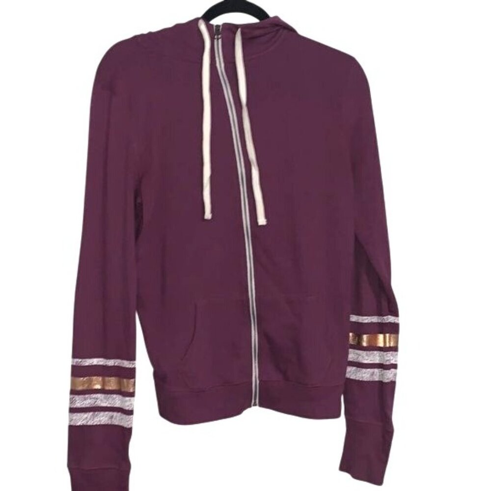 Perfect Zip-Up Hoodie With Striped Sleeves